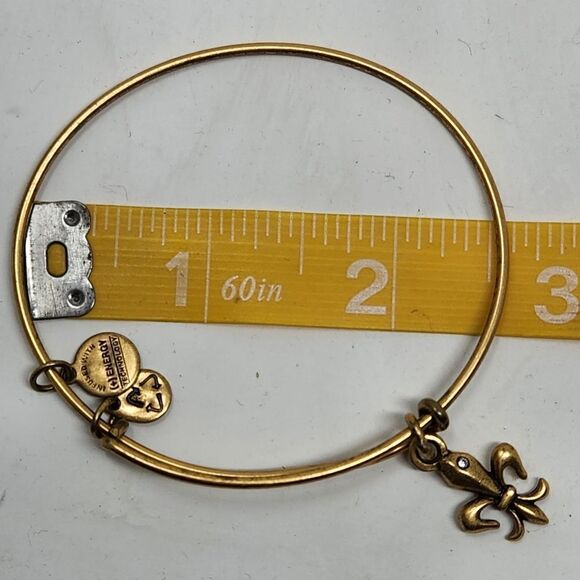 ALEX and ANI Fleur de Lis Gold Tone Bangle Bracelet - Picture 7 of 7
